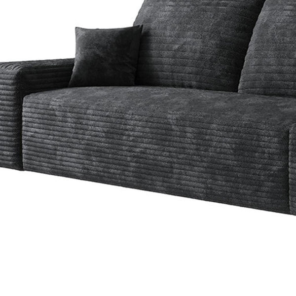 HomeRoots 135" Gray Corduroy Modular Sofa with Plush Foam, Toss Pillows & Flexible Layout for Modern Living 712969