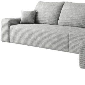 HomeRoots 135" Camel Corduroy Modular Sofa - Luxurious Compression Foam Comfort with 6 Toss Pillows Included! 712971