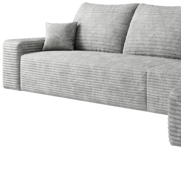 HomeRoots 135" Camel Corduroy Modular Sofa - Luxurious Compression Foam Comfort with 6 Toss Pillows Included! 712971