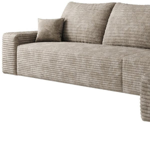 HomeRoots 135" Green Corduroy Modular Sofa - Luxurious Pillow-Back Comfort with Toss Pillows for Any Space 712973