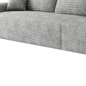 HomeRoots 140" Camel Corduroy Sofa - Modular Design, Plush Compression Foam, and 7 Toss Pillows for Comfort 712979