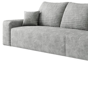 HomeRoots 140" Camel Corduroy Sofa - Modular Design, Plush Compression Foam, and 7 Toss Pillows for Comfort 712979