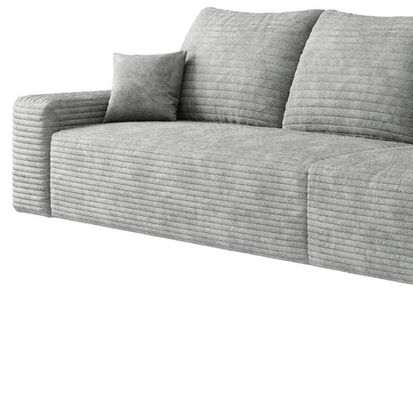 HomeRoots 140" Camel Corduroy Sofa - Modular Design, Plush Compression Foam, and 7 Toss Pillows for Comfort 712979