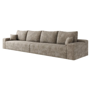 HomeRoots 168" Camel Corduroy Modular Sofa with Toss Pillows – Stylish, Versatile Comfort for Your Living Room! 712980
