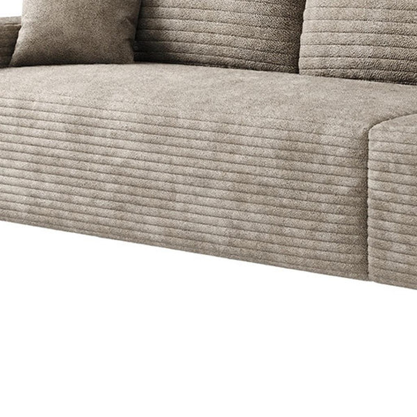 HomeRoots 168" Camel Corduroy Modular Sofa with Toss Pillows – Stylish, Versatile Comfort for Your Living Room! 712980