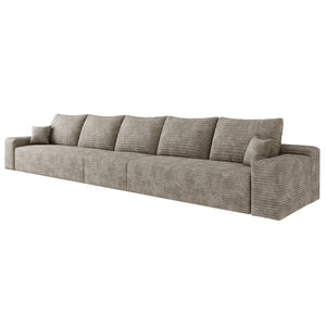 HomeRoots 107" Luxurious Camel Corduroy Modular Sofa with Ottoman & 7 Pillows for Ultimate Comfort & Style 712981
