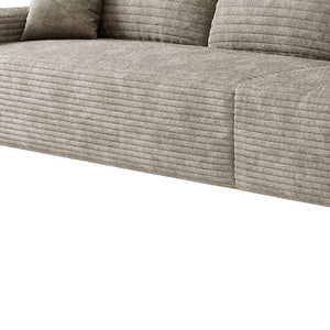 HomeRoots 107" Luxurious Camel Corduroy Modular Sofa with Ottoman & 7 Pillows for Ultimate Comfort & Style 712981