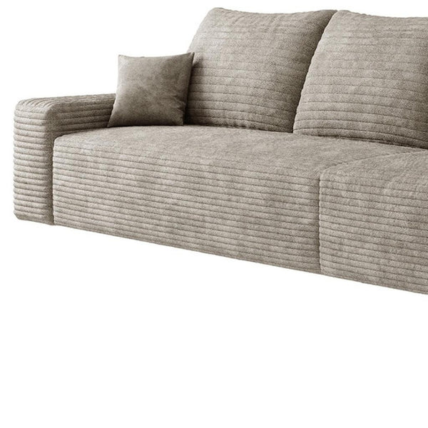 HomeRoots 107" Luxurious Camel Corduroy Modular Sofa with Ottoman & 7 Pillows for Ultimate Comfort & Style 712981
