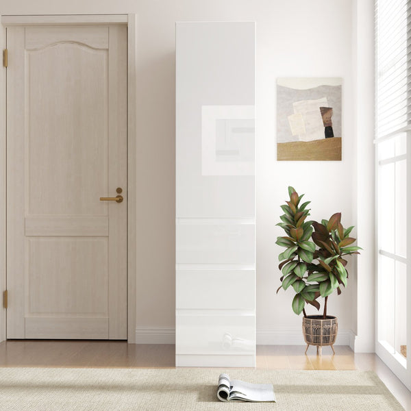 English Elm Kitchen Large Pantry Cabinet 15.75"D x 23.62"W x 70.87"H - Modern Minimalist Storage with Doors, Shelves, Drawers W331P295446