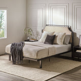 Upholstered Traditional Metal Queen Bed Tan MMIB5CTN Walker Edison