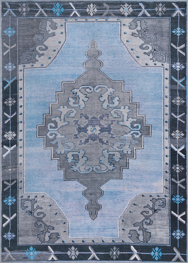 Unique Loom Timeless Thomas Machine Made Medallion Rug Blue Gray, Navy Blue 7' 7" x 10' 6"
