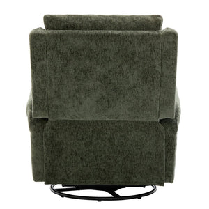 English Elm Manual Recliner Swivel Rocker Massage Chair Chenille Nursery and Living Room Seat Green N763P347287F
