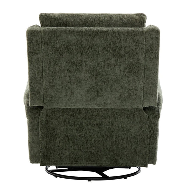 English Elm Manual Recliner Swivel Rocker Massage Chair Chenille Nursery and Living Room Seat Green N763P347287F