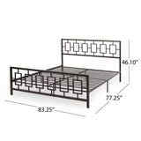 Christopher Knight Home® - Noble House - Claudia Modern Iron King Bed Frame