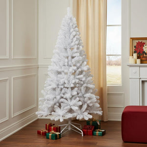 HomeRoots 7' White Full Pine Christmas Tree - Modern, Lush Holiday Focal Point for Any Décor Style & Space 713021