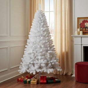HomeRoots 9' White Full Pine Christmas Tree - Lush, Realistic Look for Holiday Decor & Year-Round Elegance! 713024