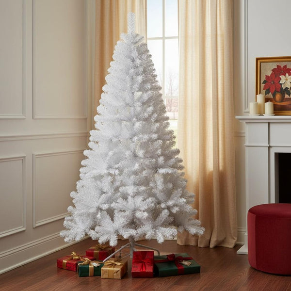 HomeRoots 9' White Full Pine Christmas Tree - Lush, Realistic Look for Holiday Decor & Year-Round Elegance! 713024