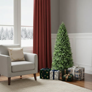 HomeRoots 6' Full Pine Christmas Tree - Lush Green Design, Easy Setup, Durable & Customizable for Holiday Cheer! 713032