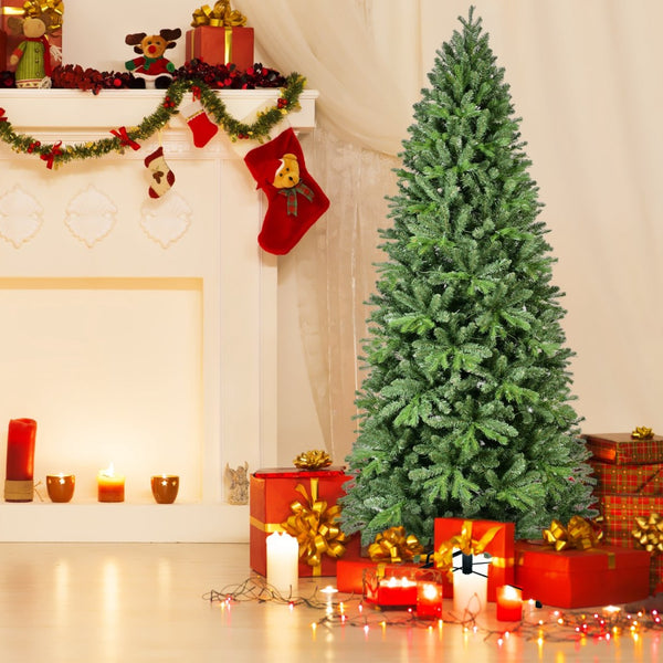 HomeRoots 7' Full Pine Christmas Tree - Lifelike, Easy Setup Holiday Decor with Hinged Branches for Any Space 713033