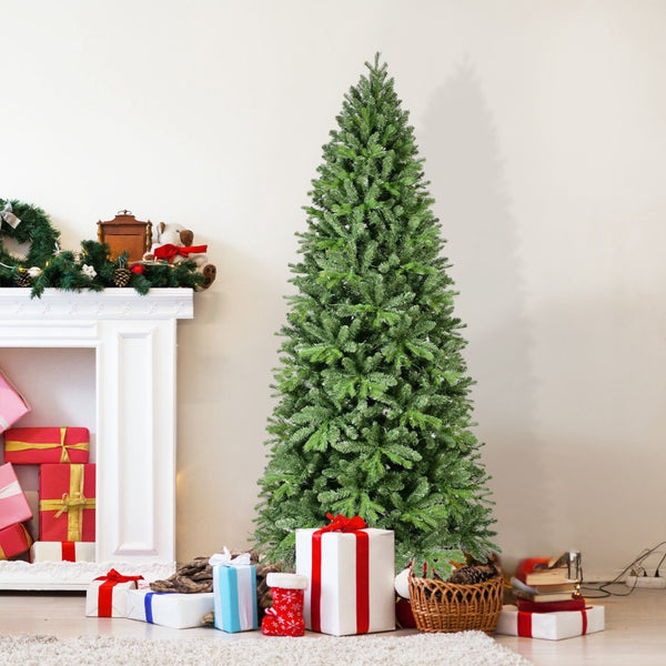 HomeRoots 7' Full Pine Christmas Tree - Lifelike, Easy Setup Holiday Decor with Hinged Branches for Any Space 713033