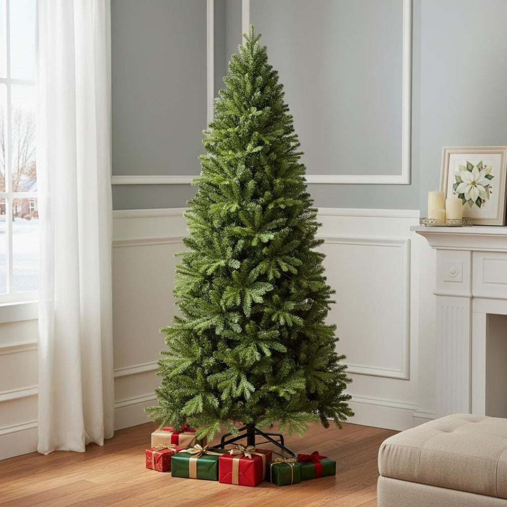 HomeRoots 8' Full Pine Christmas Tree - Lifelike, Durable, and Perfect for Holiday Decor in Any Space! 713035