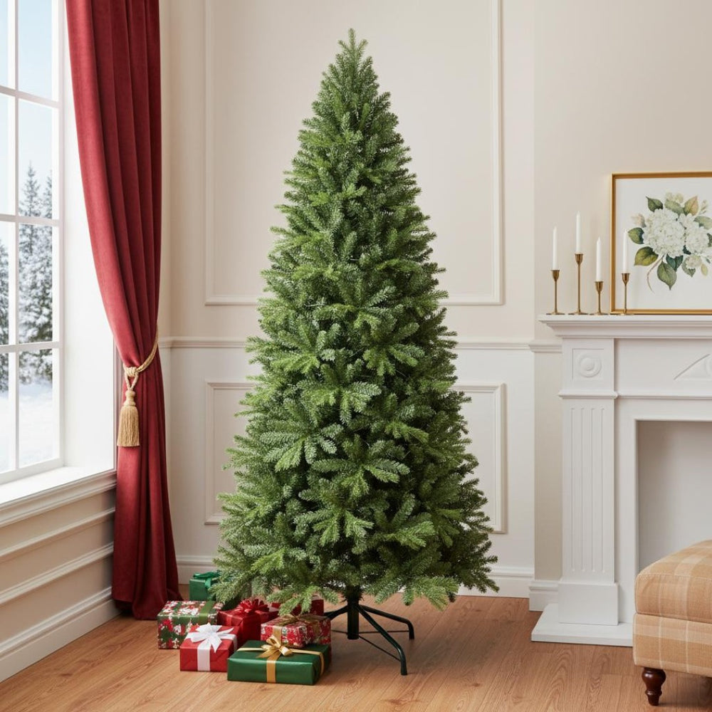 HomeRoots 9' Full Pine Christmas Tree - Lush, Realistic Artificial Evergreen for Timeless Holiday Decor 713036