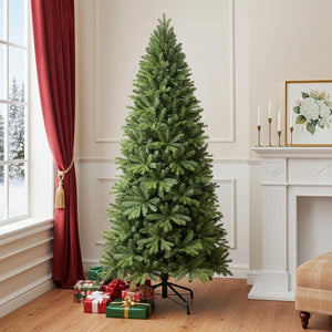 HomeRoots 9' Full Pine Christmas Tree - Lush, Realistic Artificial Evergreen for Timeless Holiday Decor 713036