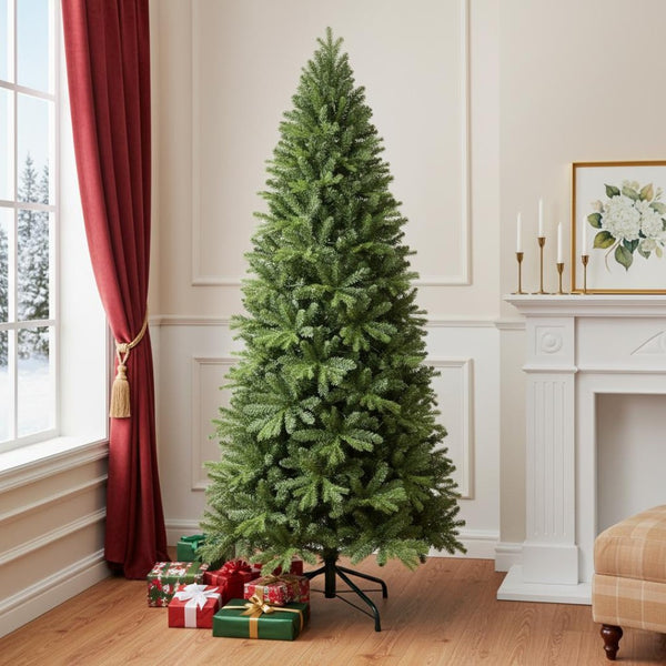 HomeRoots 9' Full Pine Christmas Tree - Lush, Realistic Artificial Evergreen for Timeless Holiday Decor 713036
