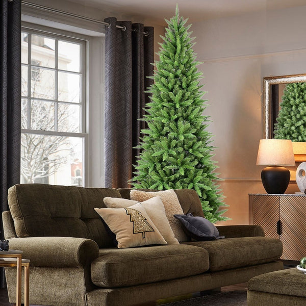 HomeRoots 9' Full Pine Christmas Tree - Lifelike, Dense Foliage for Elegant Holiday Decor, Easy Setup & Storage 713041