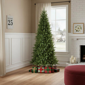 HomeRoots 9' Full Pine Christmas Tree - Lifelike, Dense Foliage for Elegant Holiday Decor, Easy Setup & Storage 713041