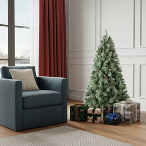 HomeRoots 6' Full Pine Christmas Tree - Lush, Realistic Artificial Holiday Centerpiece with Easy Setup & Style 713043