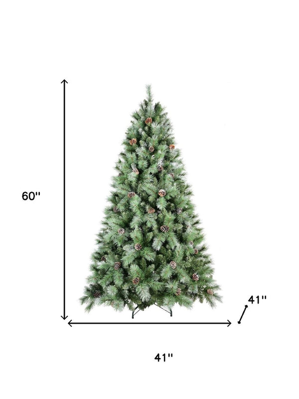 HomeRoots 6' Full Pine Christmas Tree - Lush, Realistic Artificial Holiday Centerpiece with Easy Setup & Style 713043