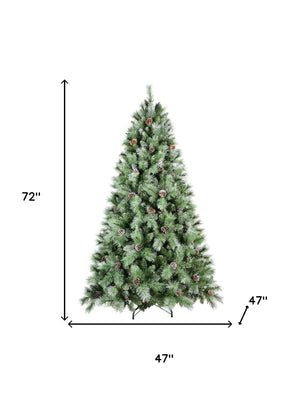 HomeRoots 7' Full Pine Christmas Tree - Lifelike, Easy Assembly, Low Maintenance Holiday Decor for Any Space 713044