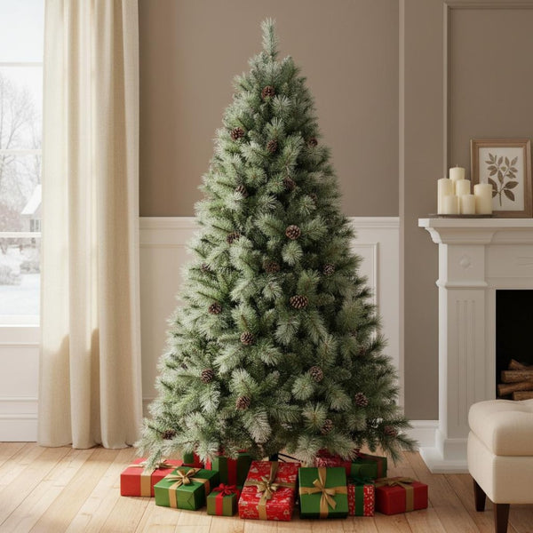 HomeRoots 8' Full Pine Christmas Tree - Lush Artificial Holiday Centerpiece with 1588 Branch Tips & Easy Setup 713046