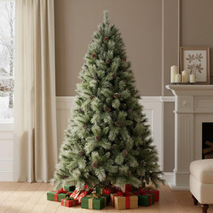 HomeRoots 9' Full Pine Christmas Tree - Lush Green, 2,518 Tips, Easy Setup, Perfect for Holiday Cheer & Decor 713047