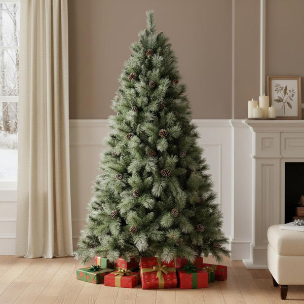 HomeRoots 4' White Full Pine Christmas Tree - Elegant, Lush Design with 747 Tips for a Stunning Holiday Display! 713048