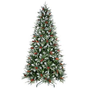 HomeRoots 6' White Full Pine Christmas Tree - Elegant, Durable, and Easy to Assemble with Realistic Branch Tips 713050