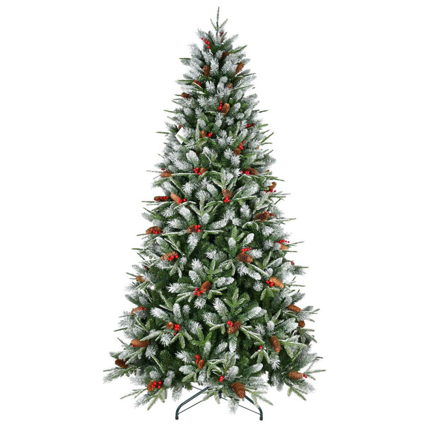 HomeRoots 6' White Full Pine Christmas Tree - Elegant, Durable, and Easy to Assemble with Realistic Branch Tips 713050
