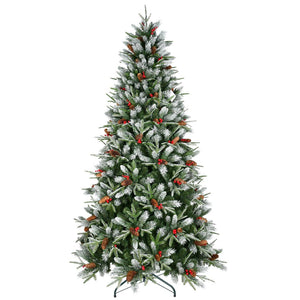 HomeRoots 7' White Full Pine Christmas Tree - Lush, Modern Décor Piece with Hinged Branches for Easy Setup 713051
