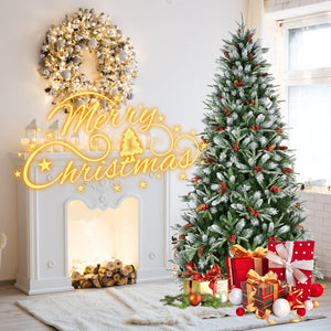 HomeRoots 7' White Full Pine Christmas Tree - Lush, Modern Décor Piece with Hinged Branches for Easy Setup 713051