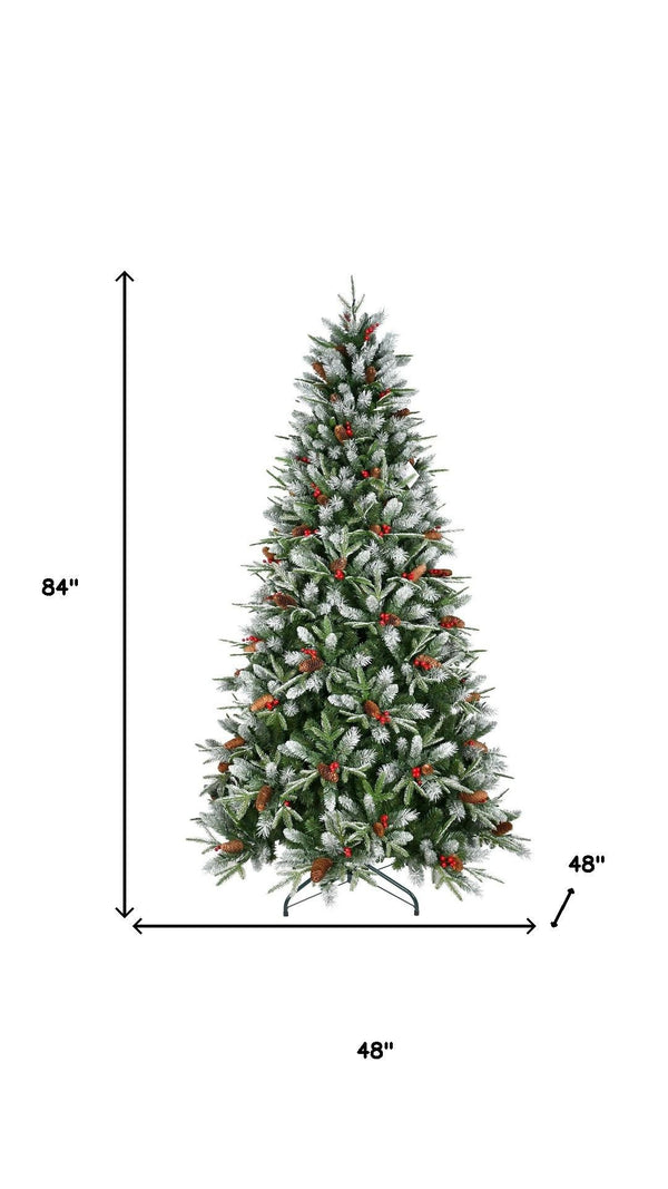 HomeRoots 7.5' White Full Pine Christmas Tree - Elegant Holiday Centerpiece with 2,514 Tips for Custom Decor 713052