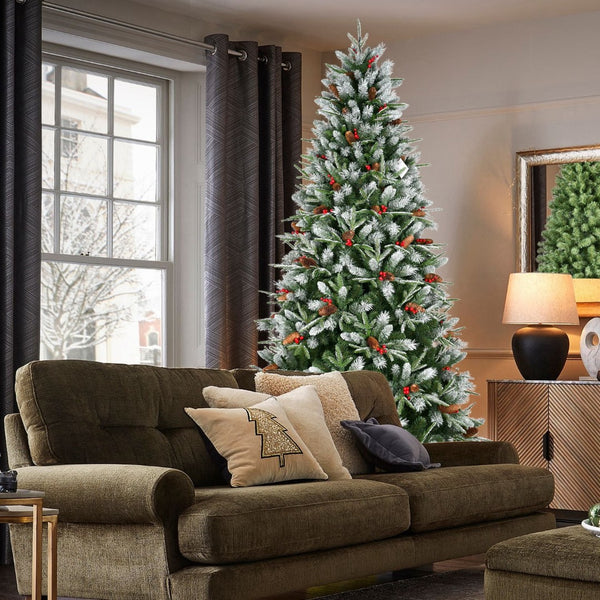 HomeRoots 9' White Full Pine Christmas Tree - Elegant Modern Decor, Easy Setup, Durable & Versatile for Any Space 713054
