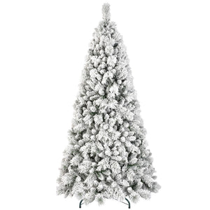 HomeRoots 6' Full Flocked Pine Christmas Tree - Snowy Elegance for Effortless Holiday Decorating and Cheer 84 713058