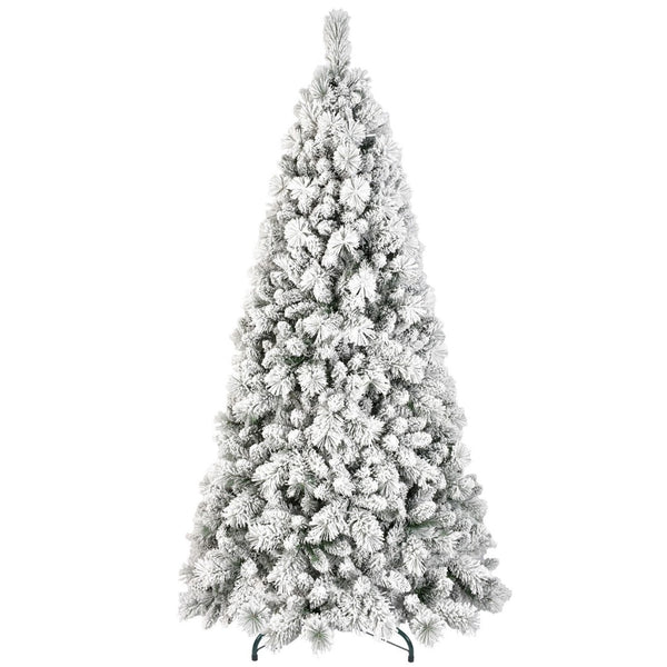 HomeRoots 6' Full Flocked Pine Christmas Tree - Snowy Elegance for Effortless Holiday Decorating and Cheer 84 713058