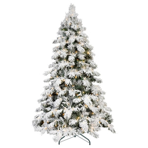 HomeRoots 6' White Pre Lit Full Pine Christmas Tree - Elegant, Durable, and Effortless Setup for Holiday Charm 713067