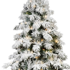 HomeRoots 6' White Pre Lit Full Pine Christmas Tree - Elegant, Durable, and Effortless Setup for Holiday Charm 713067