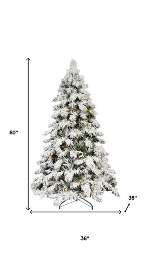 HomeRoots 6' White Pre Lit Full Pine Christmas Tree - Elegant, Durable, and Effortless Setup for Holiday Charm 713067