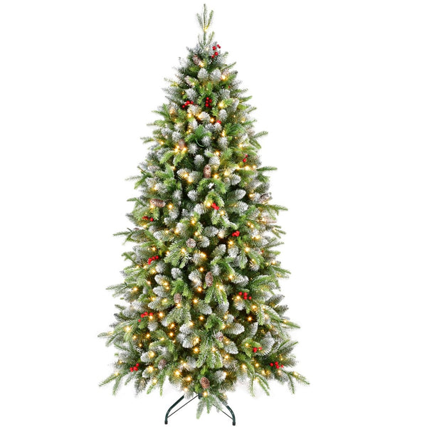 HomeRoots 4' Pre Lit Full Pine Christmas Tree – Lifelike Decor with Warm Lights for a Festive Holiday Touch 48 713071