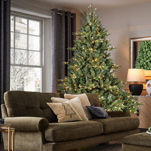 HomeRoots 7.5' Pre-Lit Full Pine Christmas Tree – Lifelike Design, Effortless Setup, and Warm Holiday Glow! 713075