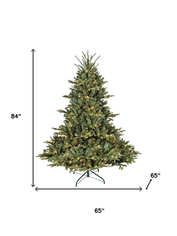 HomeRoots 7.5' Pre-Lit Full Pine Christmas Tree – Lifelike Design, Effortless Setup, and Warm Holiday Glow! 713075